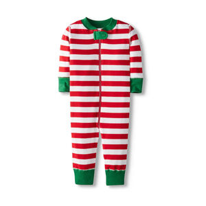 Mightly Unisex Red Stripe 1-piece Non-footed Pajamas size: 9-18 Months